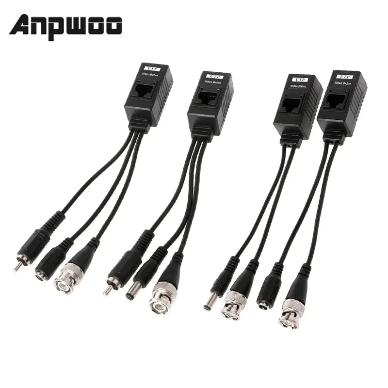 

ESCAM 1 Pair BNC To RJ45 Passive Video Power + Audio Balun Transceiver For CCTV Camera