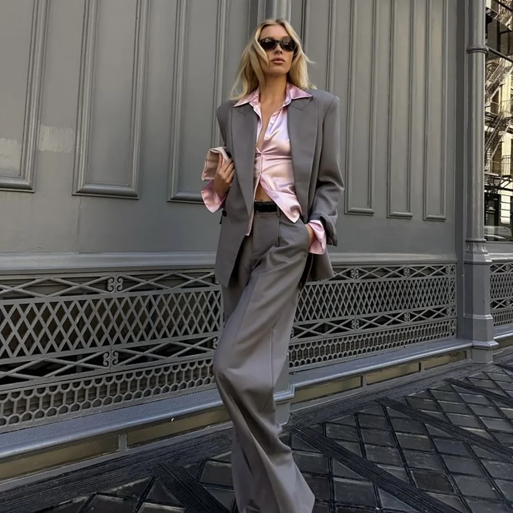 

Роскошные женские деловые костюмы, комплект из 2 предметов, куртка, брюки, блейзер, умный повседневный офисный женский костюм Trajes De Mujer Elegante