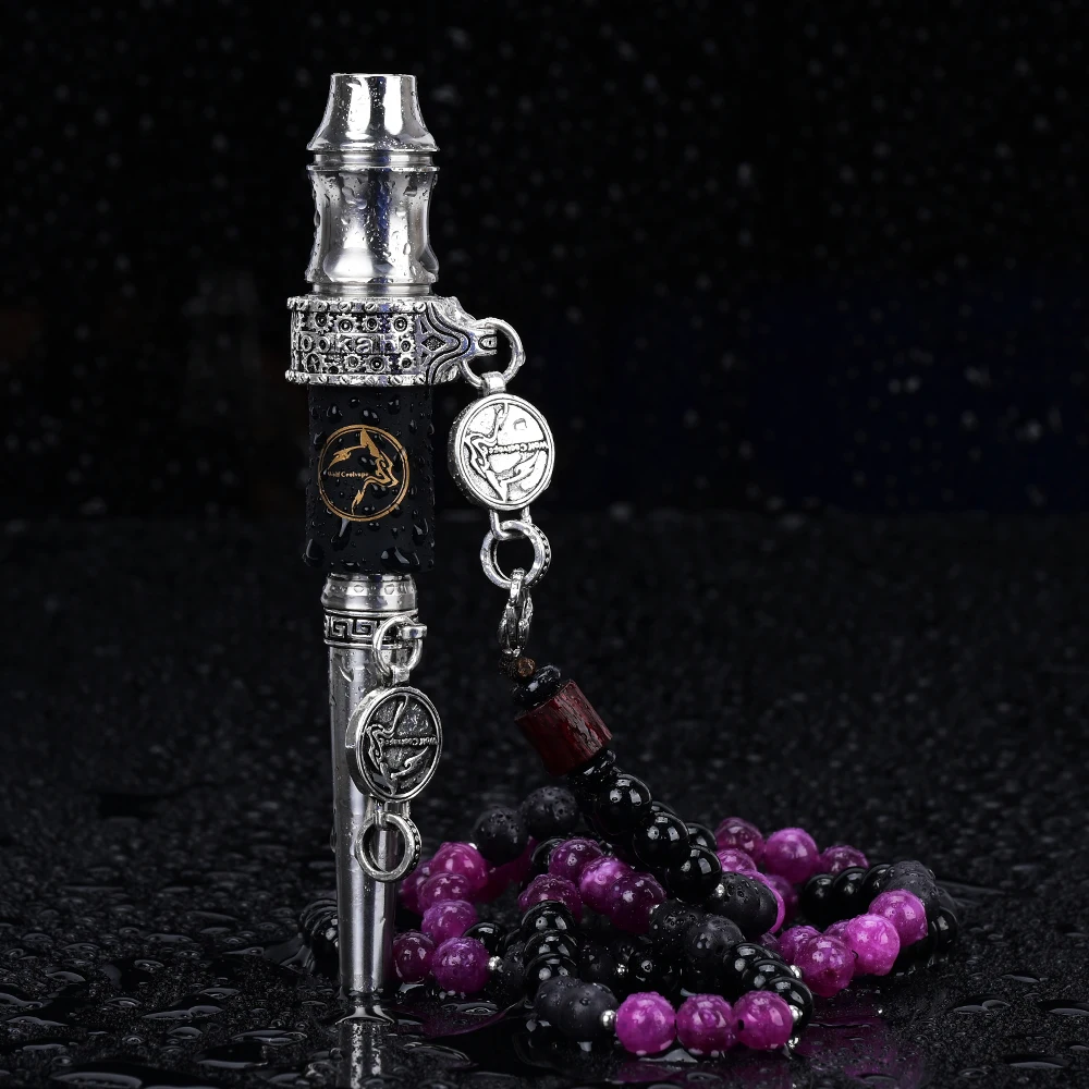 Wolfcoolvape Arabic hookah mouthpiece stone wood bead chain titanium alloy mouthpiece hookah ShiSha original mouthpiece