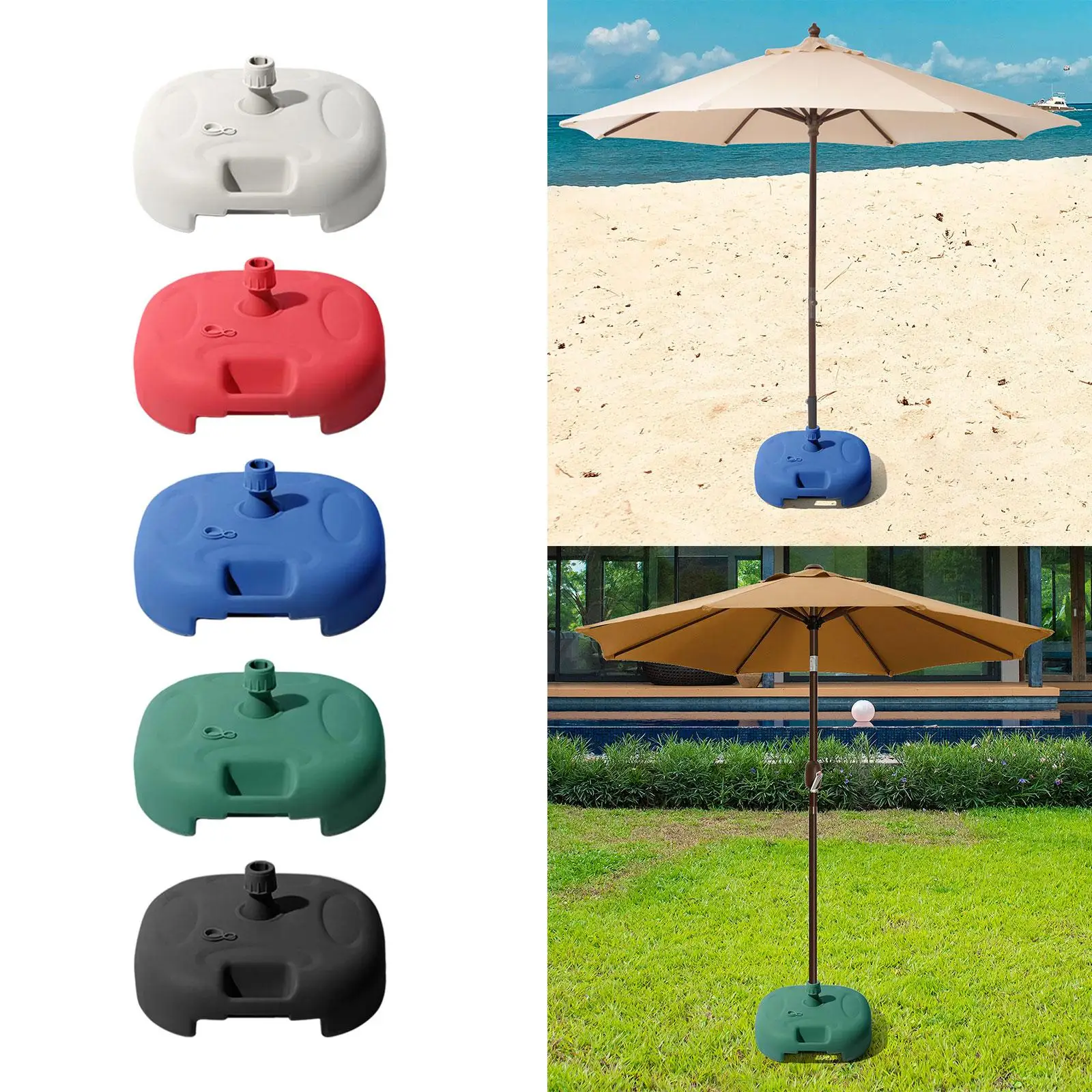 

Patio Umbrella Stand Base Square Heavy Duty Umbrella Weight Water Filled Parasol Base for Garden Fishing Backyard Patio Outside