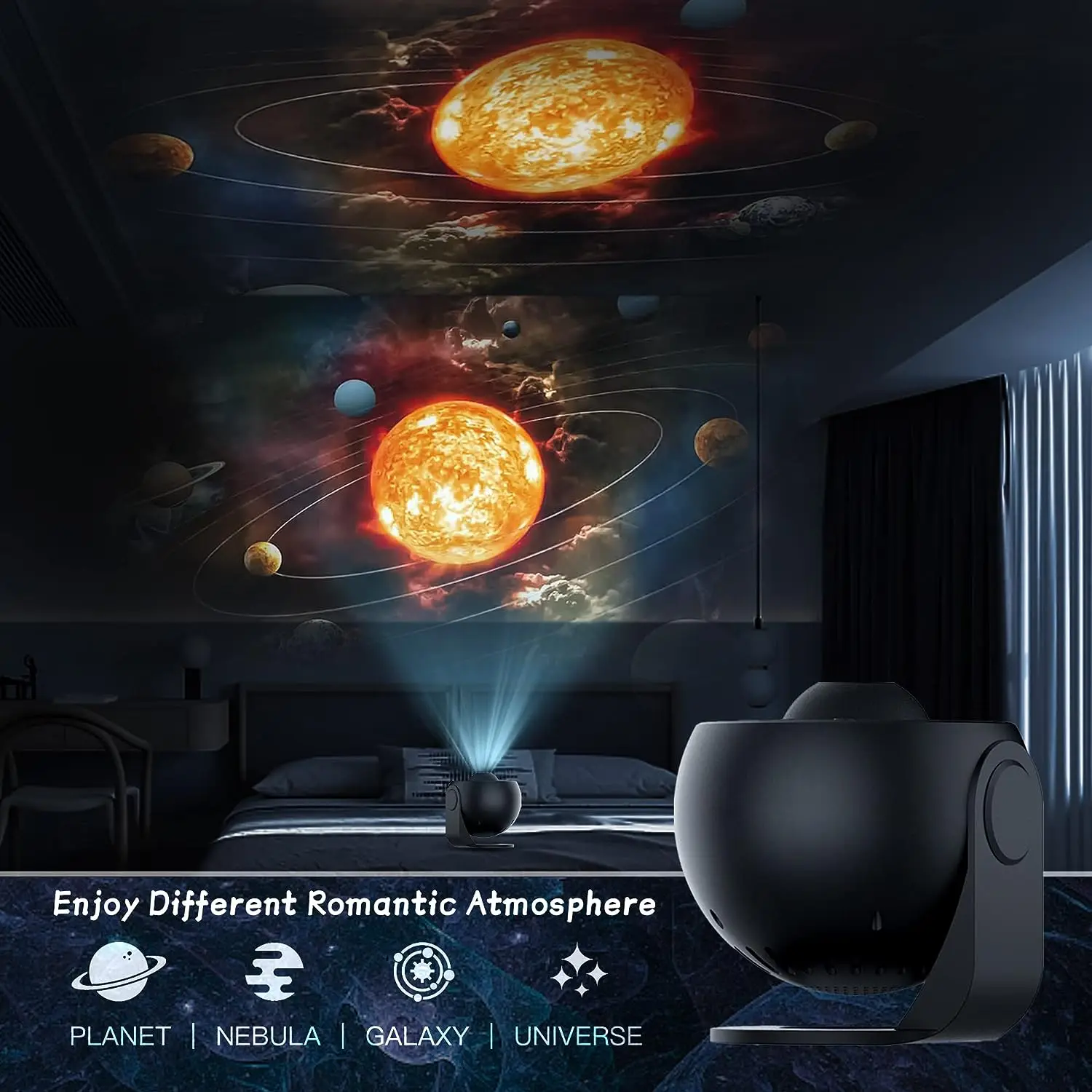 13 In 1 Planetarium Star Projector HD Image Area LED Night Light,4K 13 Film Discs,360° Rotate 1/2h Timer for Kids&Adults Bedroom