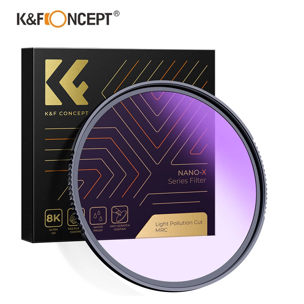 K&F Concept Night Anti-Light Pollution Filter Star Optical Glass Multi-Layer Nano Coating For Night Photography Sky 52mm-82mm