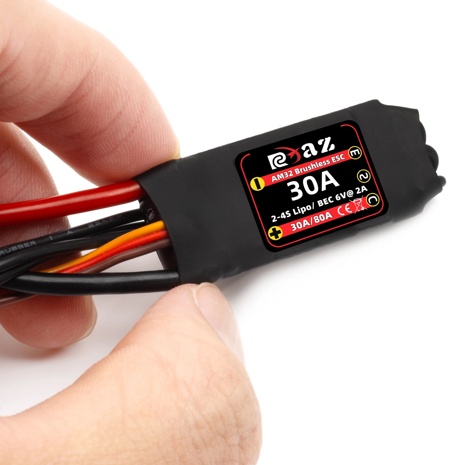 RCXAZ AM32 ตัวควบคุมความเร็ว ESC แบบตั้งโปรแกรมได้ 30A สำหรับรถ RC 1/18 1/24 Axial SCX24 FCX24 TRX4M 2-3s DIY รถอัพเกรดประสิทธิภาพ