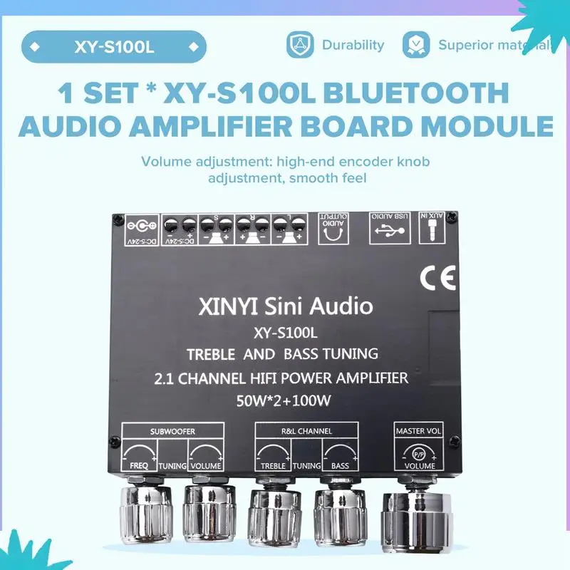 ABZW XY-S100L Modul Amplifier Daya Bluetooth Papan Amplifier Daya Mendukung Koneksi Bluetooth Ponsel untuk Pemutaran Audio