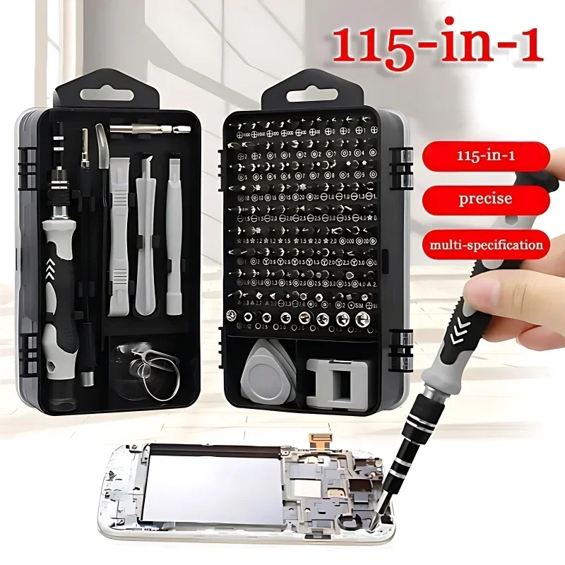 115 in 1 Multifunctional Screwdriver Set Electronic Repair Tools for Computer Phone and Household Use Insulation Screwdriver Kit