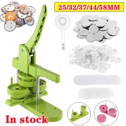Badge Pin Button Maker Machine DIY 25/32/37/44MM Badges Set with Button Parts+Circle Cutter, Badge Press Maker Machine