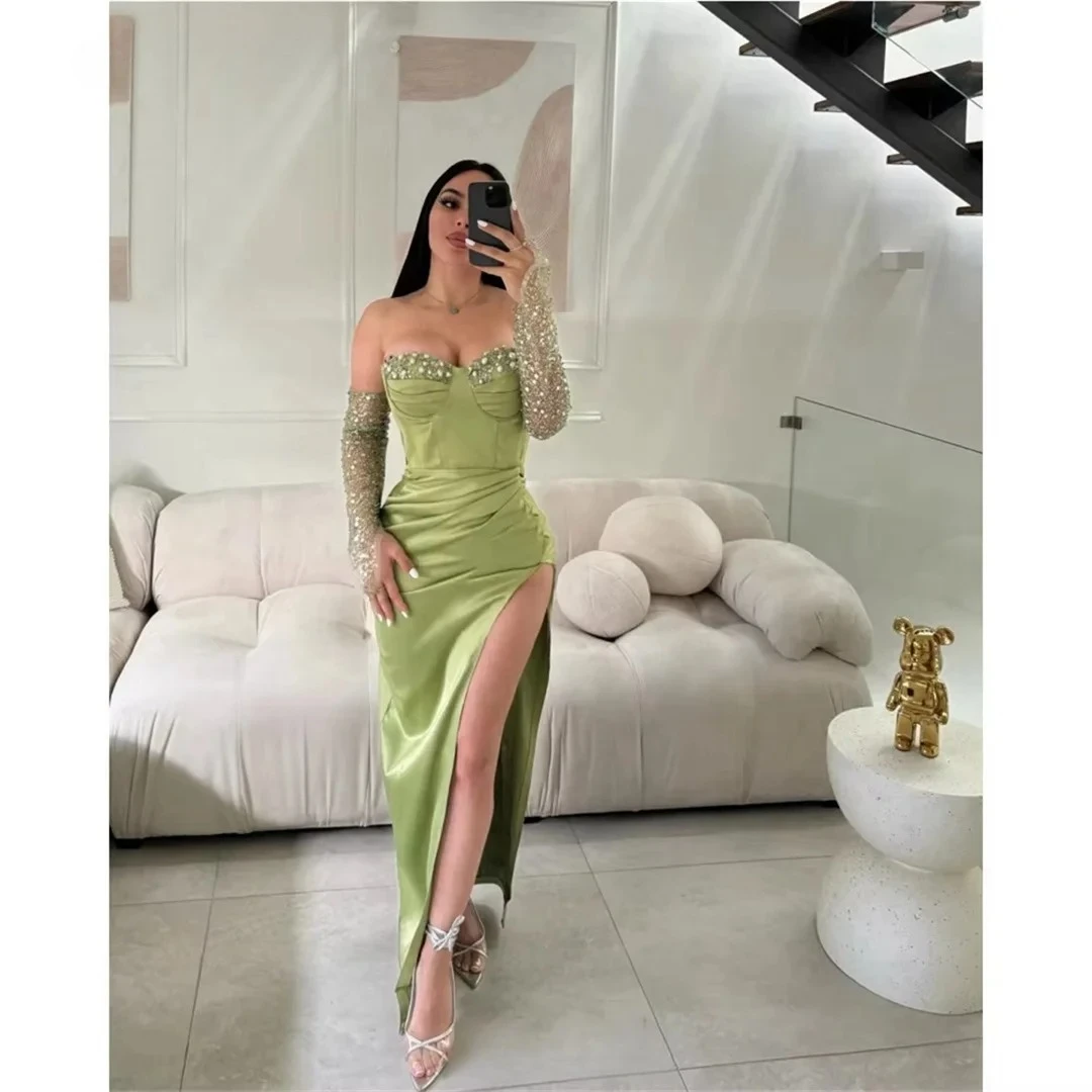 فساتين حفلات الكوكتيل المسائية الأنيقة للحفلات الراقصة للنساء فستان فاخر لحفلات الزفاف جديد في فساتين 2025 امرأة طويلة مخصصة