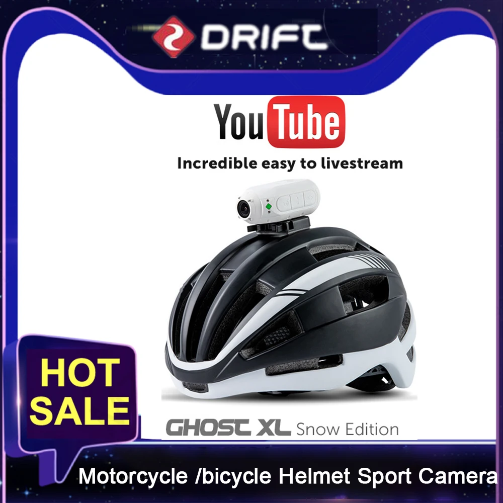 

Drift Ghost XL Motorcycle bicycle Helmet Sport Camera Action Video Cam HD 1080P WiFi IPX7 Waterproof 9 Hour Battery Life Cam