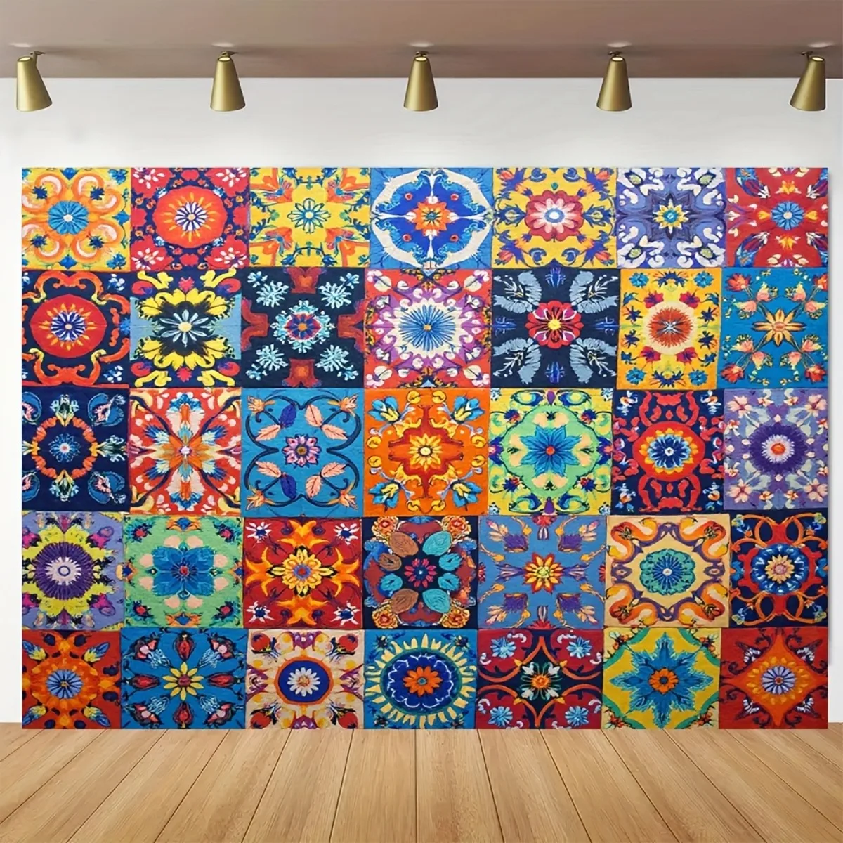 Ultra Colorful Bohemian Mandala Tapestry Wall Hanging Polyester Ethnic Boho Global Pattern Art Home Decor Living Room Bedroom De