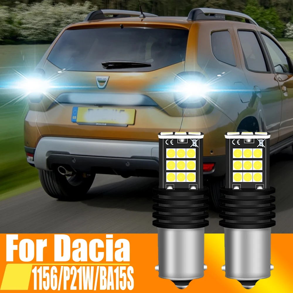 2pcs P21W LED Back Up Lamp Bulb Reverse Light 7506 BA15S 1156 Rear Fog Light Canbus For Dacia Duster Sandero Logan Jogger Spring