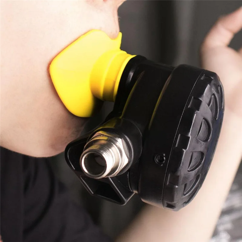 Bocchino per morso per immersione in silicone modellabile Regolatore per morso per immersione Attrezzatura per immersione Valvola per snorkeling in acqua Respirazione Nero XQ