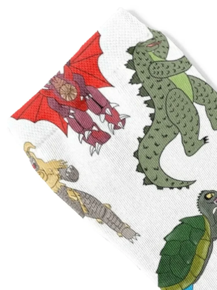 Bunte Kaiju Socken Strümpfe Kompression Kompression Frau Socken Männer