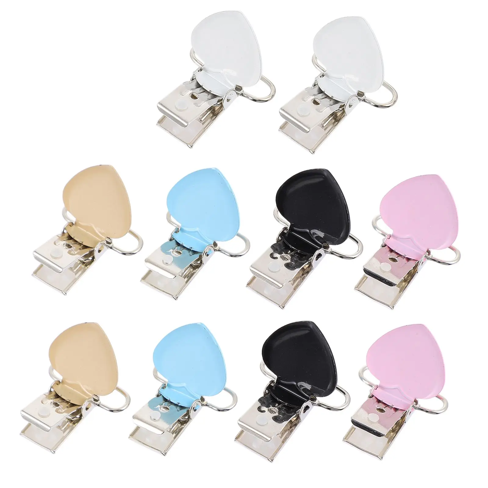 10 Pcs Duckbill Buckle Strap Clip Suspender Pacifier Holders Metal Soother Baby Clips Teether Kids Secure Practical