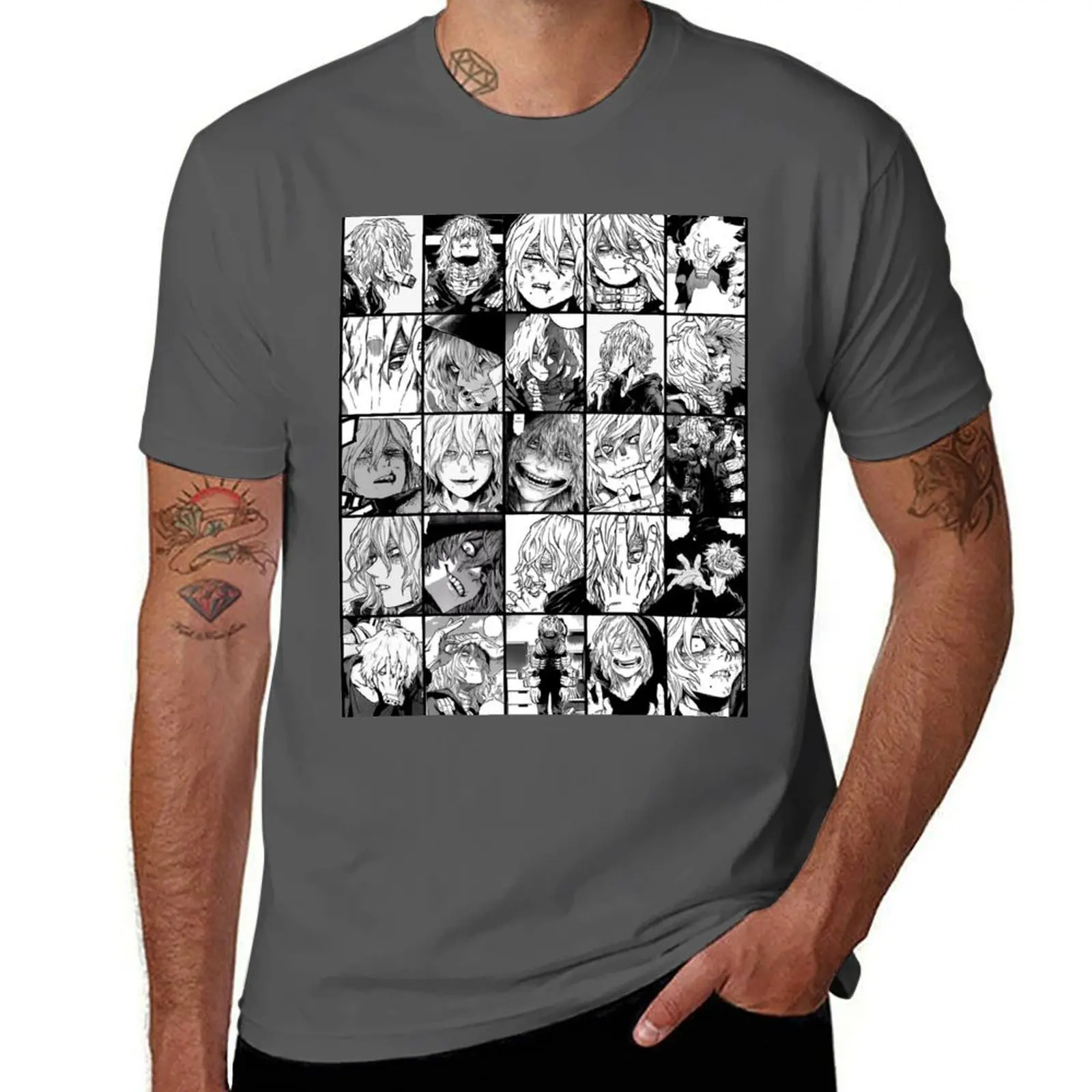 

Shigaraki Collage black and white version T-Shirt t shirt man designer t shirts with prints T-Shirt