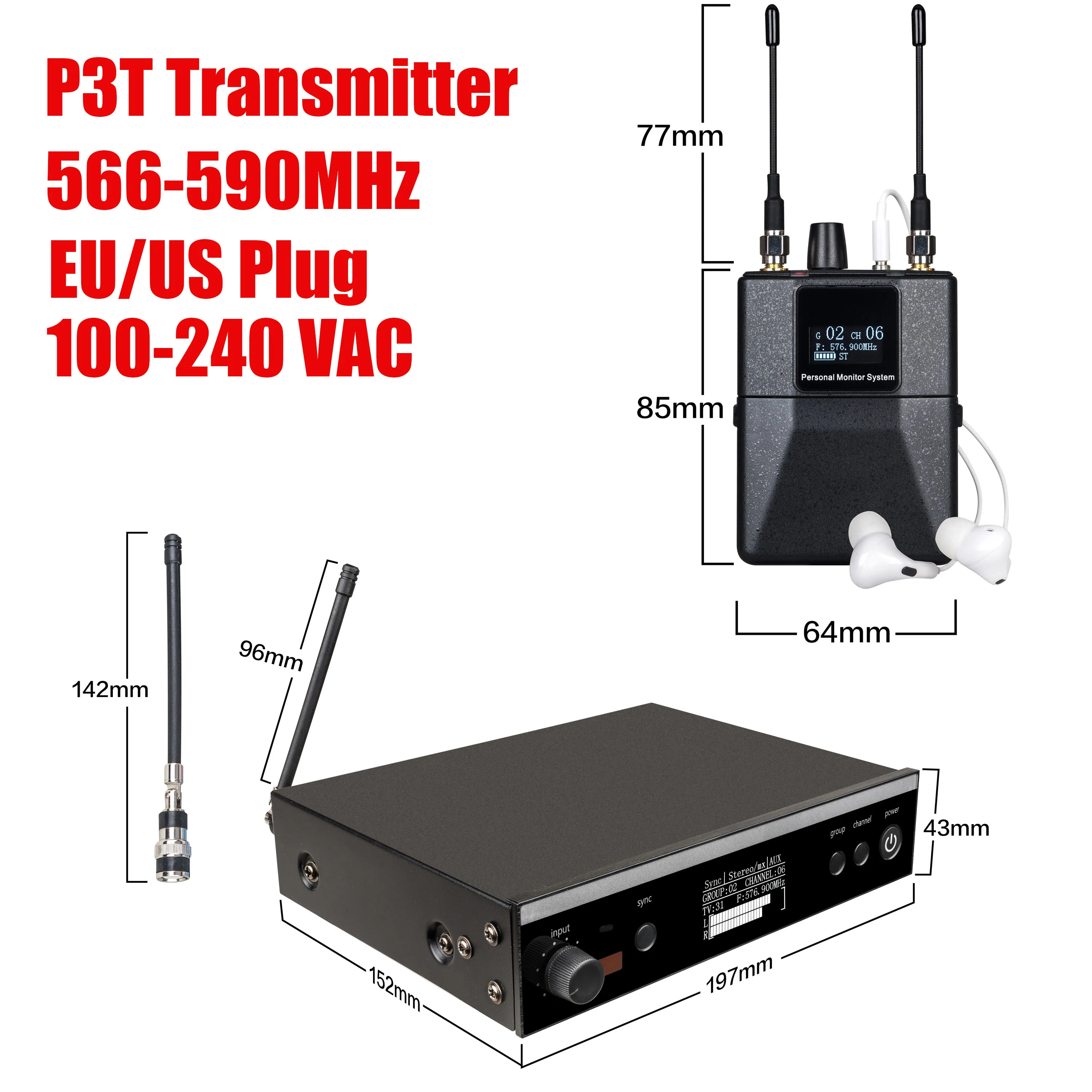 Leicozic 500Mhz Professional Monitoring System PSM300 Stage Return Stereo Personal In Ear Monitor Wireless Pro Audio Equipment