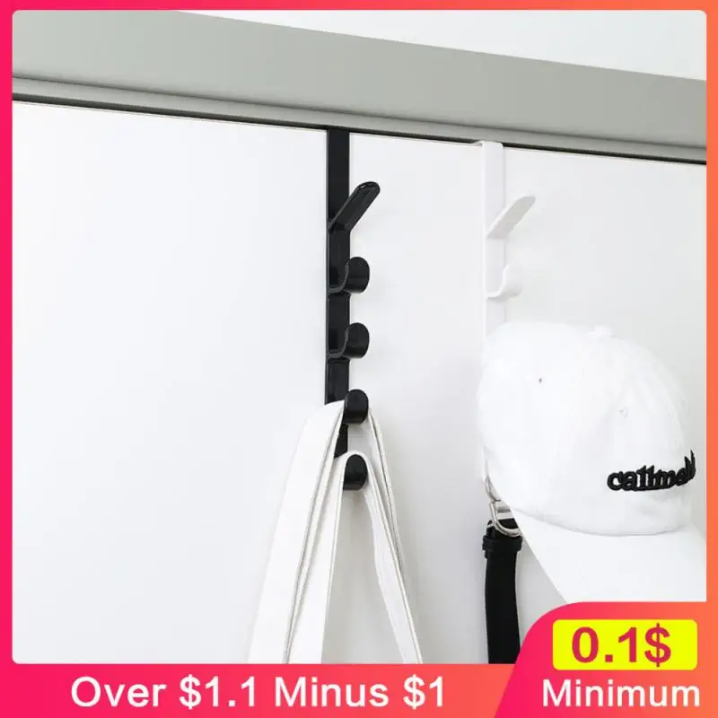 

Portable Dormitory Storage Hanging Rack 5 Hooks For Kitchen Bathroom Behind The Door Towel Household Gadgets Simple Clothes Hook