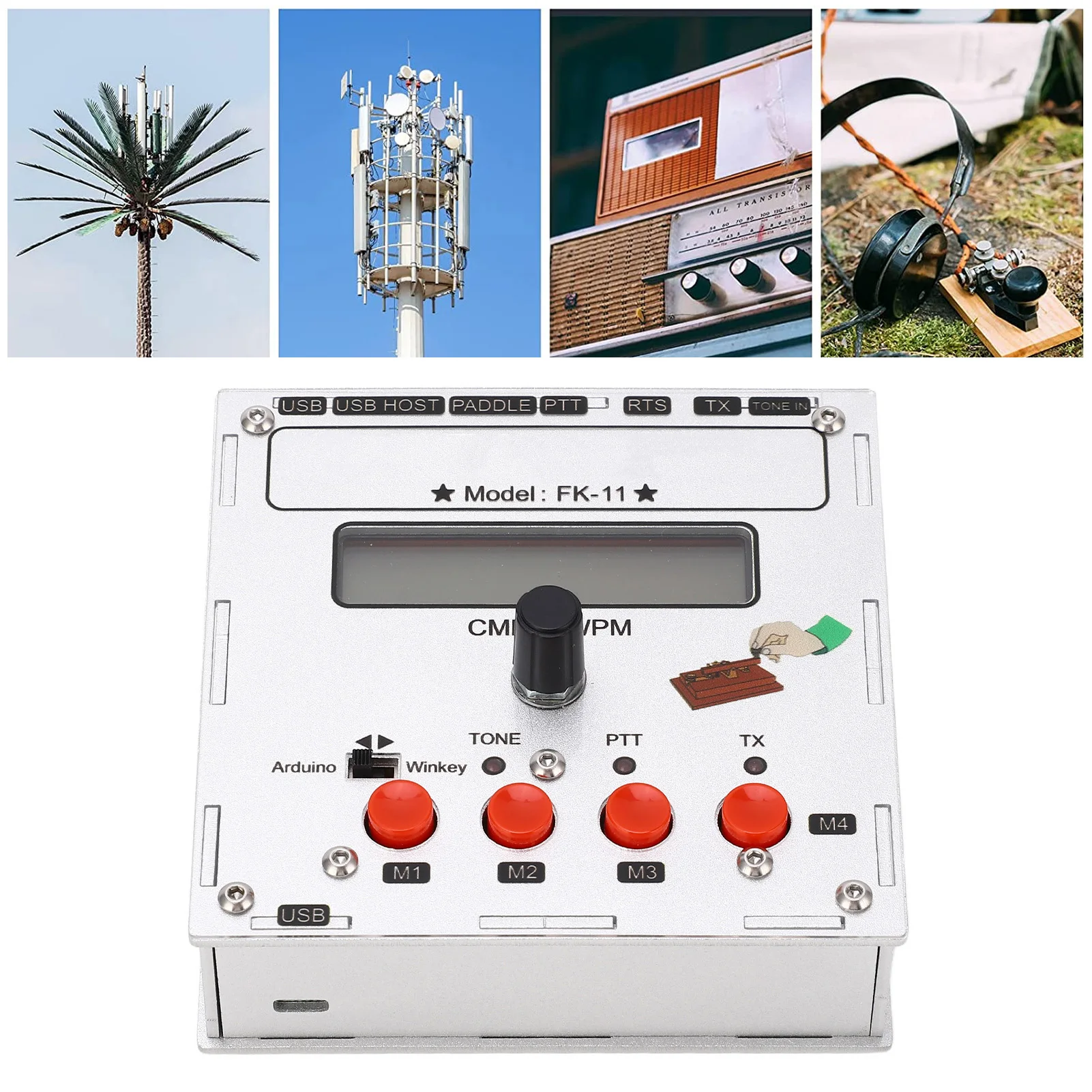 Modul Keyer K3NG K3NG Keyer Sumber Terbuka CW Morse Aluminium Aloi K3NG Keyer untuk Tampilan LCD Keyboard K3NG Alat Keyer Keyer