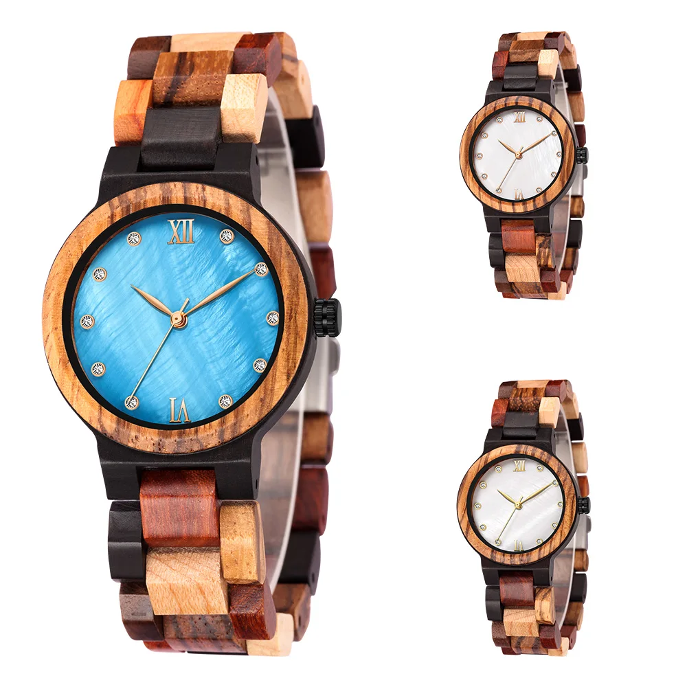 Wooden Watch Ladies Watch Casual Fashion Quartz Watch Japanese Movement Round Dial Wooden Women Wristwatches Custom reloj