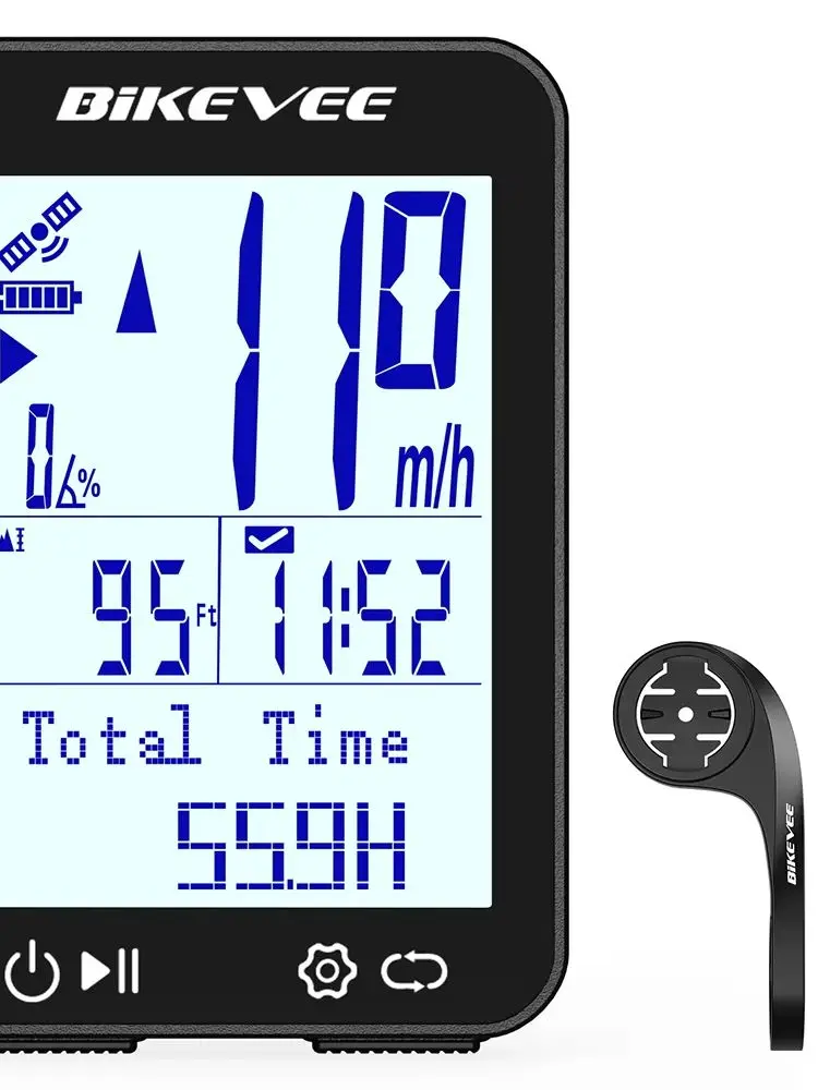 AliExpress Bikevee Rechargeable Type-C Wireless Bike Computer MPH KM/H Multilanguage GPS Bicycle Speedometer Odometer Stopwatch Cycling Accessories