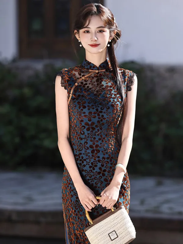 

Обновленное женское ретро-платье Hong Sle Slimming Daily High-End Feeling Long Dr