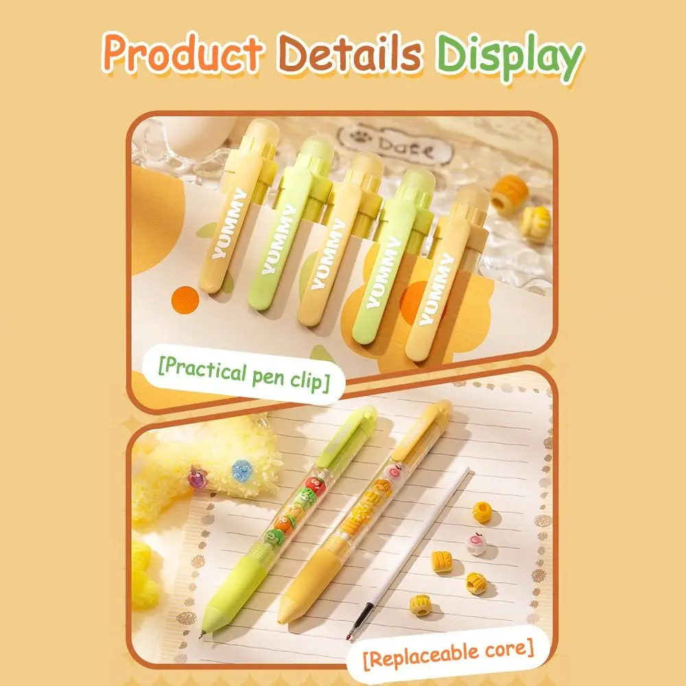 

2 шт., гелевая ручка с рисунком 0,5 мм, быстросохнущая черная ручка, ручка из бисера, канцелярские принадлежности для письма, декомпрессионная ручка для студентов