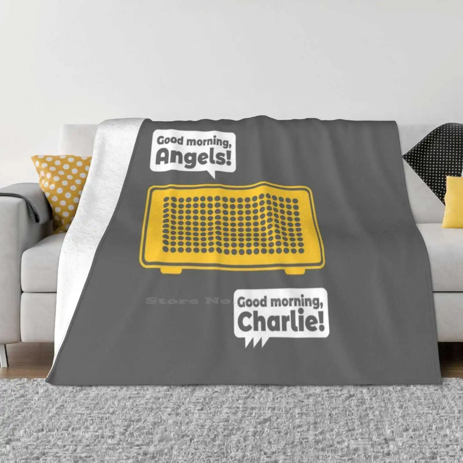 Good Morning , Angels! Good Morning , Charlie! Blanket Soft Warm Travel Portable Blanket Speaker Phone Charlies Angels Good