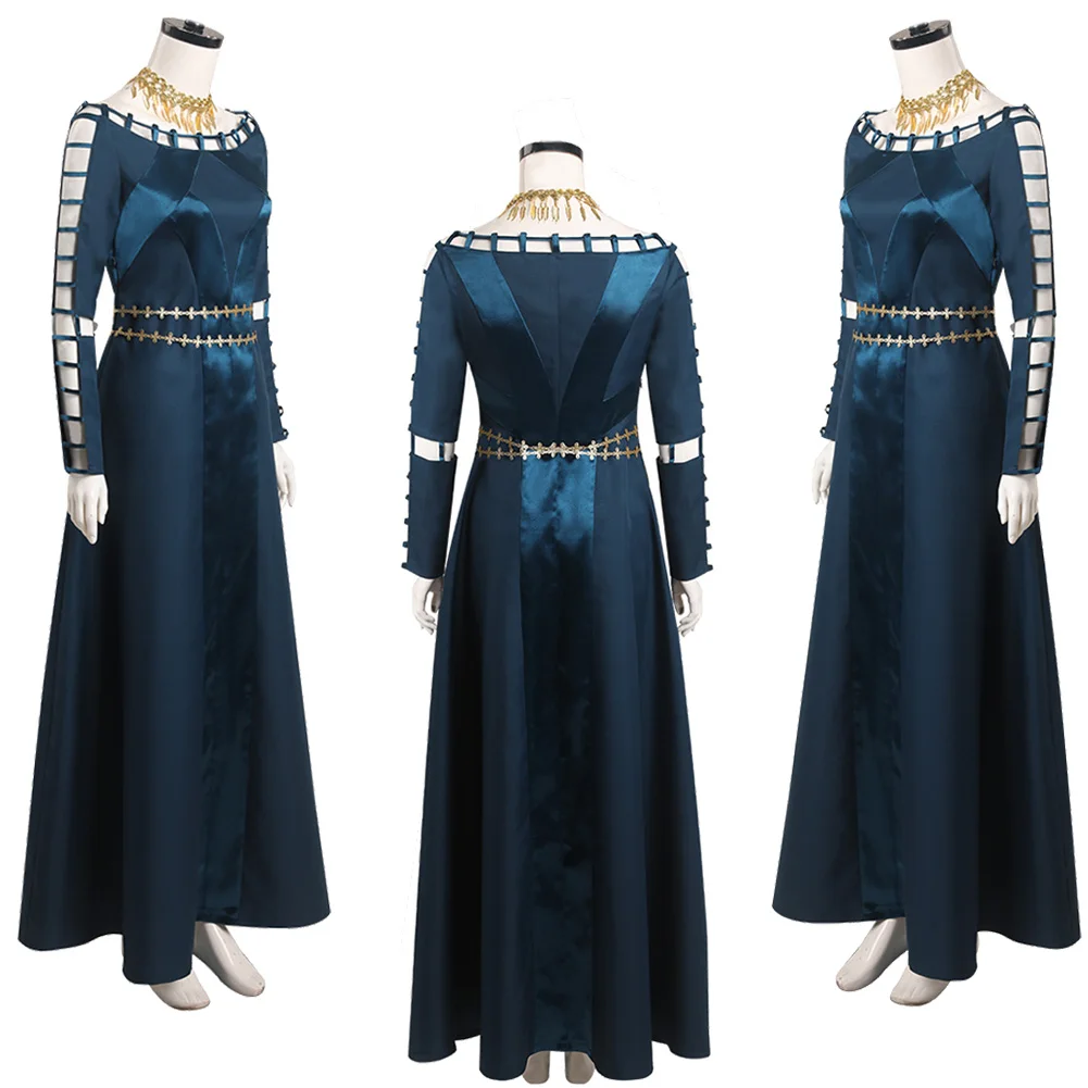 Disguise Medieval Princess Alicent Cosplay Dark Blue Dress TV Dragon 1 Cosplay House Fantasia Costume Women RolePlay Party Cloth