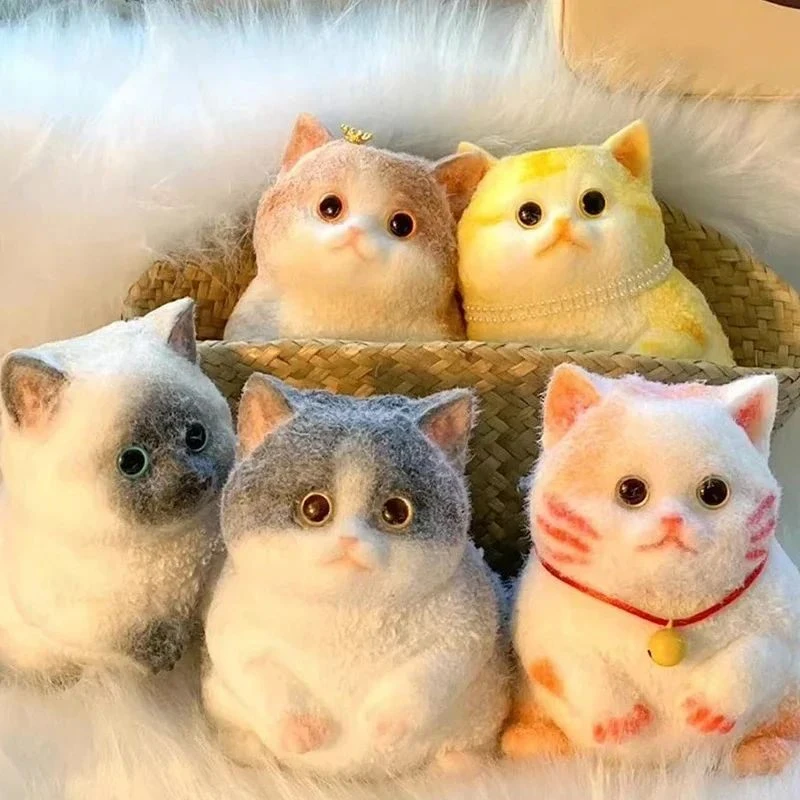 Cute Kawaii Cat Squishy Soft Silicone Stress Relief Squeeze Toy Anxiety Relief Desk Buddy Gift for Kids Adults Desk Decor Gift image 6