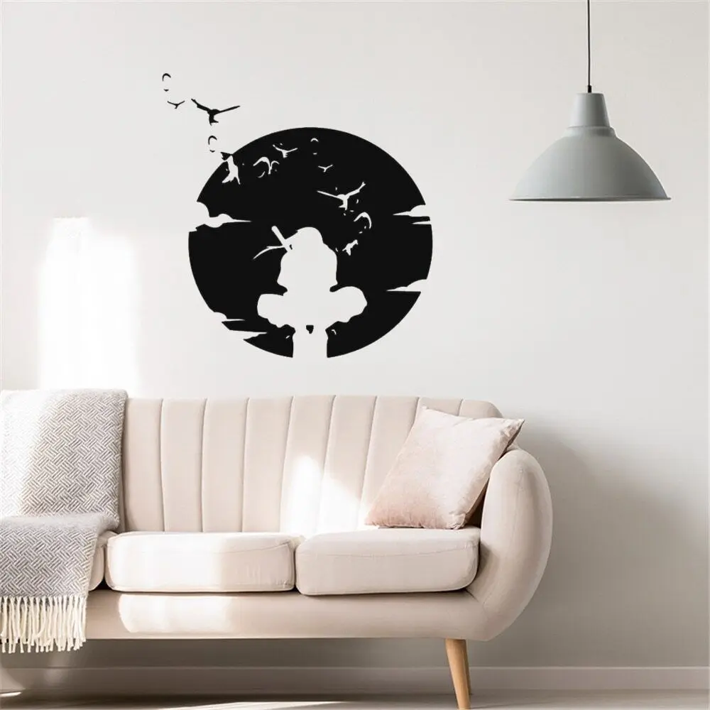 Anbu Itachi Under The Moon Wall Sticker Home Bedroom Kids Room Art Anime Decoration Vinyl Removable