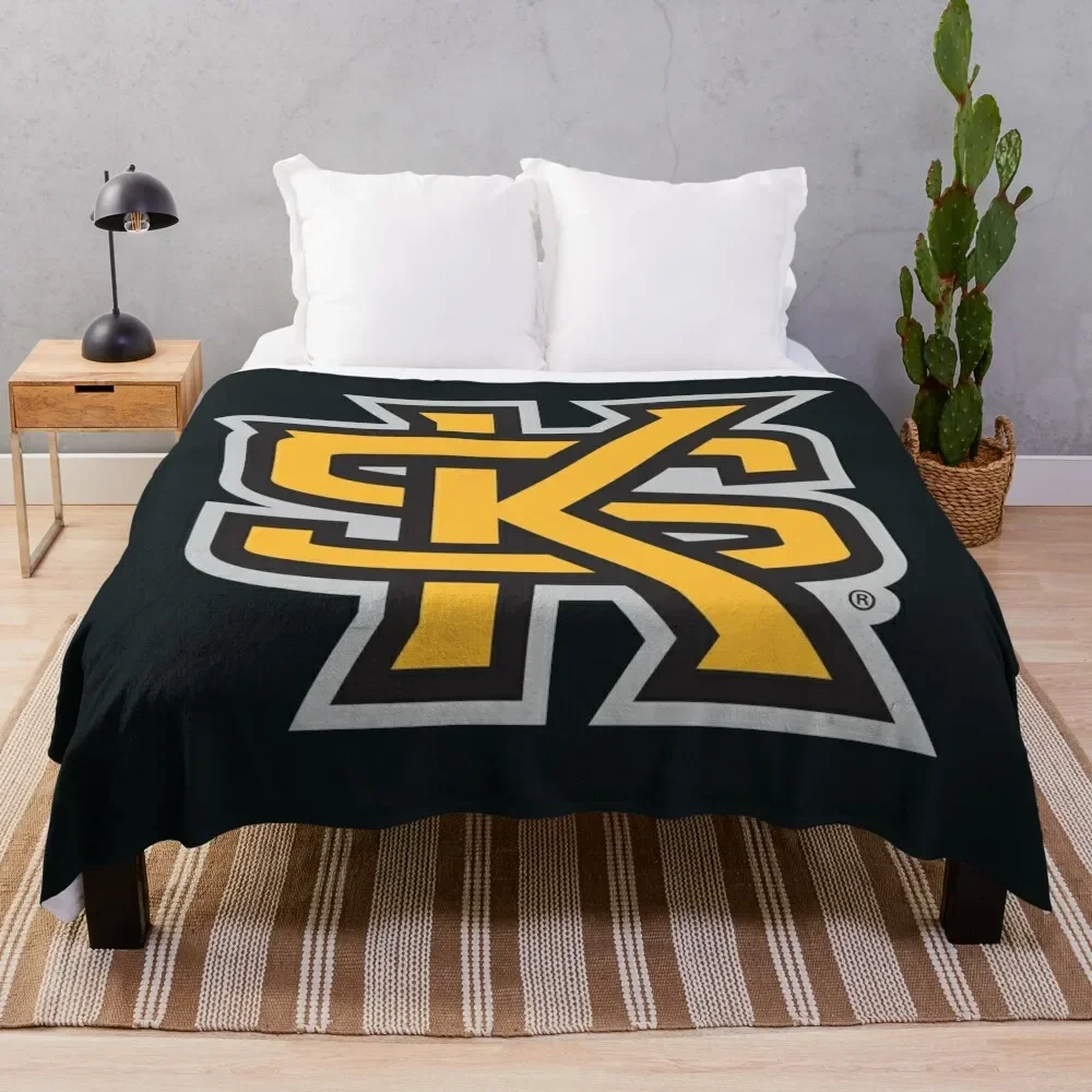 

Cool Kennesaw State Icon Throw Blanket Flannel Fabric christmas gifts Luxury Throw Blankets