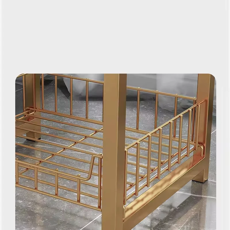 Modern wooden three-layer side table, bedside table, locker