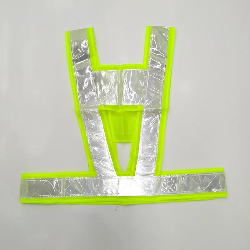 High Visibility V-shaped Traffic Reflective Vest Belt Fuorescent Green for Night Running Cycling Safety Security Warning Vest