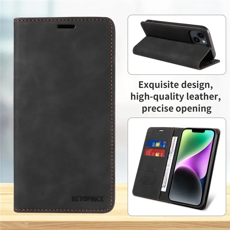 Anti-thef Phone Case For Huawei Honor 200 Pro 90 Smart 70 50 Honor90 Honor200 Lite Wallet Flip Card Holder Coque Leather Cover