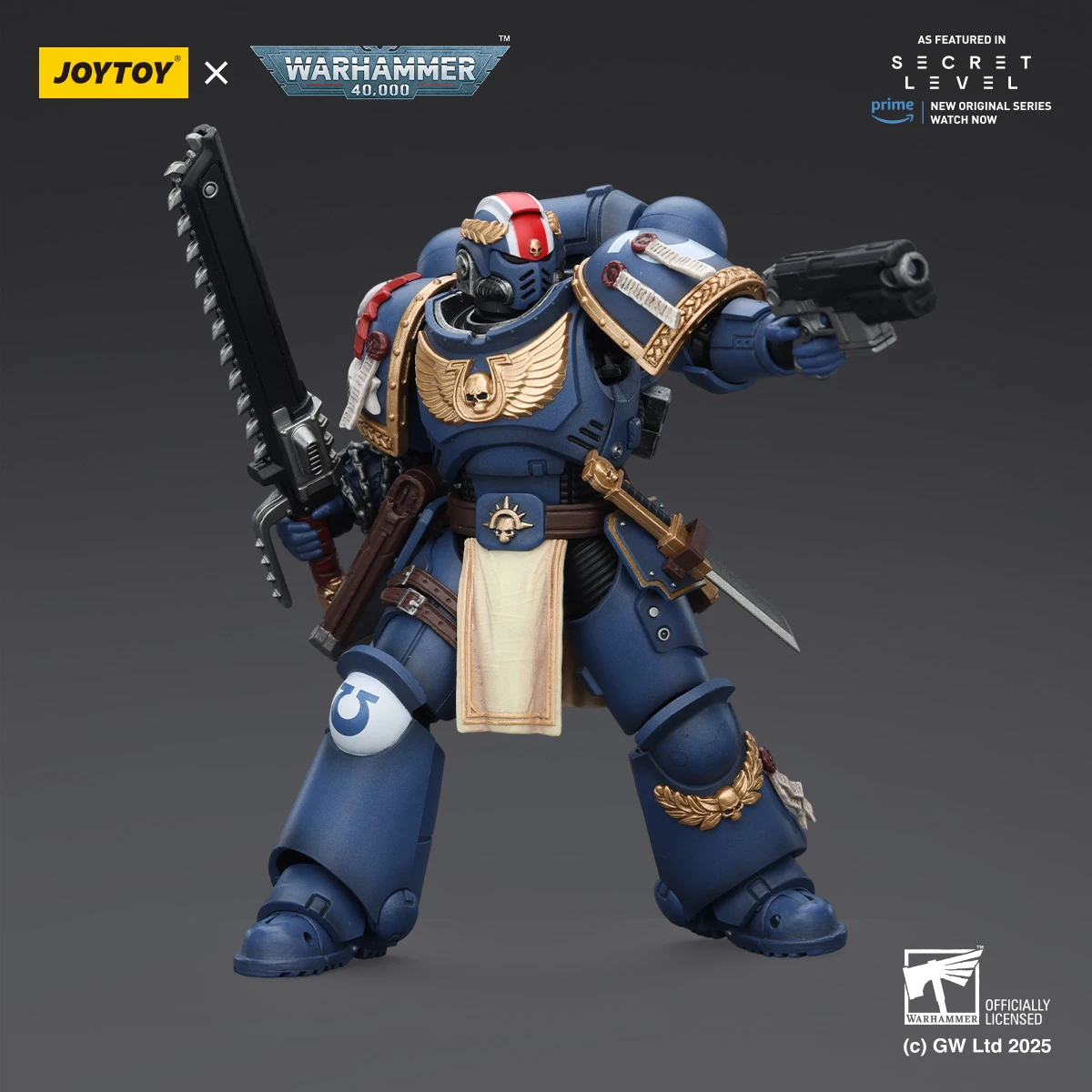 JOYTOY Warhammer 40K Titus with Laurels of Victory & Metaurus & Levantus & Torvald Action Figure Toys Ultramarines Space Marines