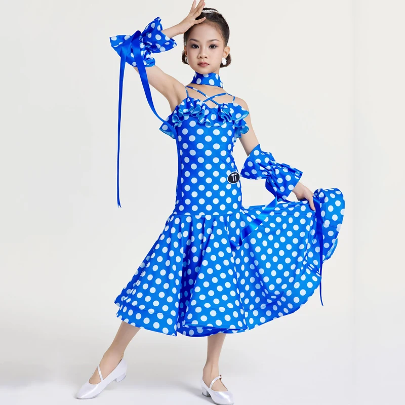 Mode Ballroom Danswedstrijd Kostuum Meisjes Nationale Standaard Latin Dans Jurk Kinderen Prestaties Dansen Jurken SL12669