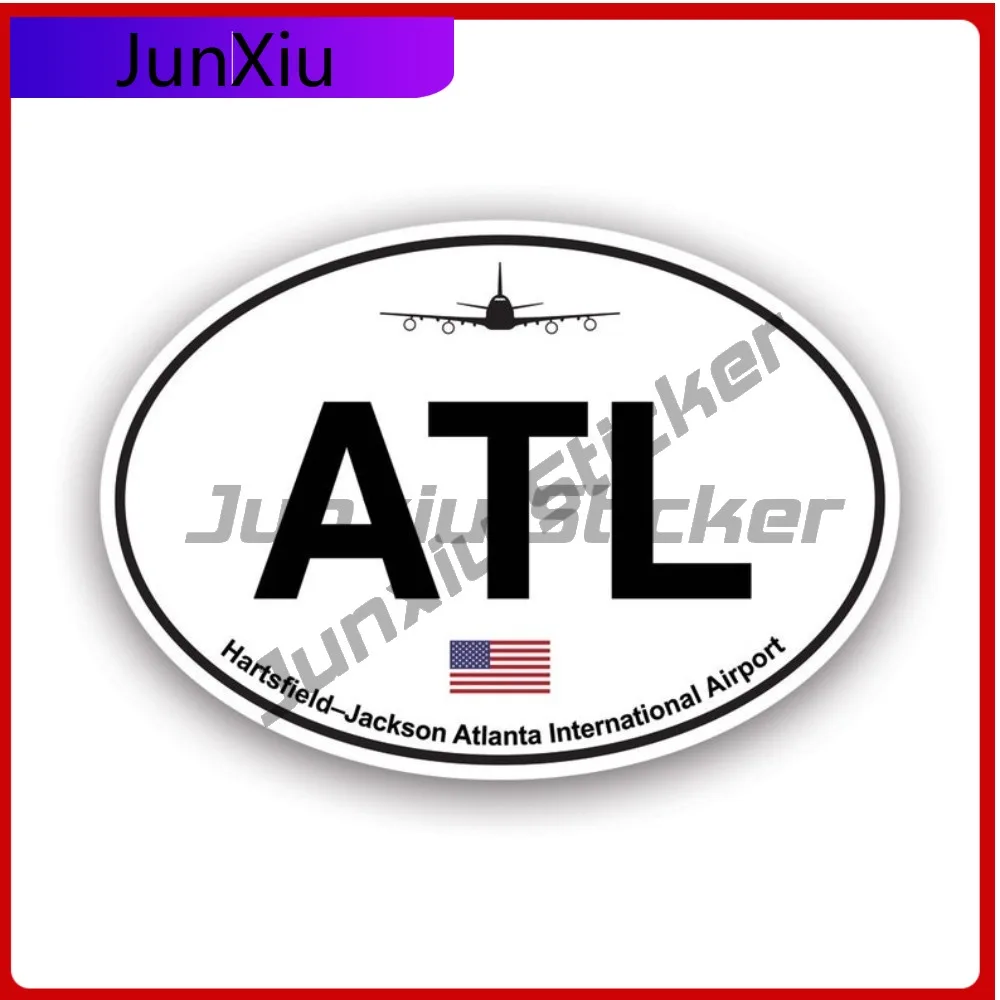 

Hartsfield Jackson Atlanta Airport Euro Oval Sticker Creative Decals Atl Georgia Hartsfield-Jackson Anime Style Laptop Use Wa