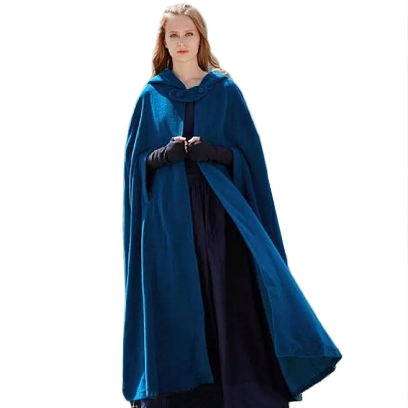 

N Sle длинный шарф с капюшоном, пальто, шерстяная верхняя одежда с имитацией Camere, женская милая модная винтажная средневековая одежда
