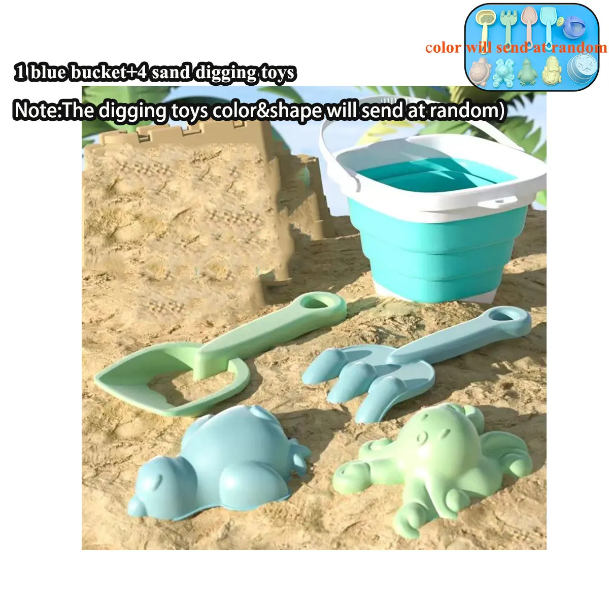 11/5/1 PCS Strand Zand Spelen Water Set Opvouwbare Emmer Zomer Speelgoed voor Kinderen Kids Outdoor Game zandbak Accessoires Kleur Willekeurige