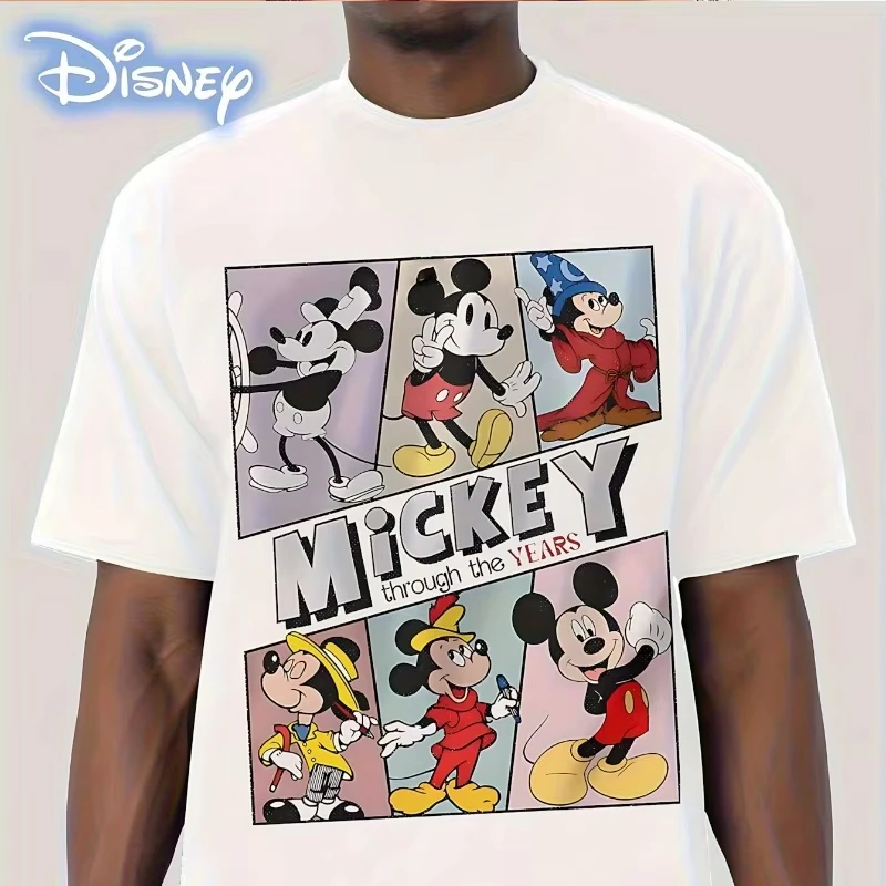 تيشيرتات ديزني القطنية للرجال والنساء لعام 2025 بطبعات دونالد داك والأقحوان، أقمشة ناعمة وقابلة للتنفس، قمصان مريحة وفضفاضة #2