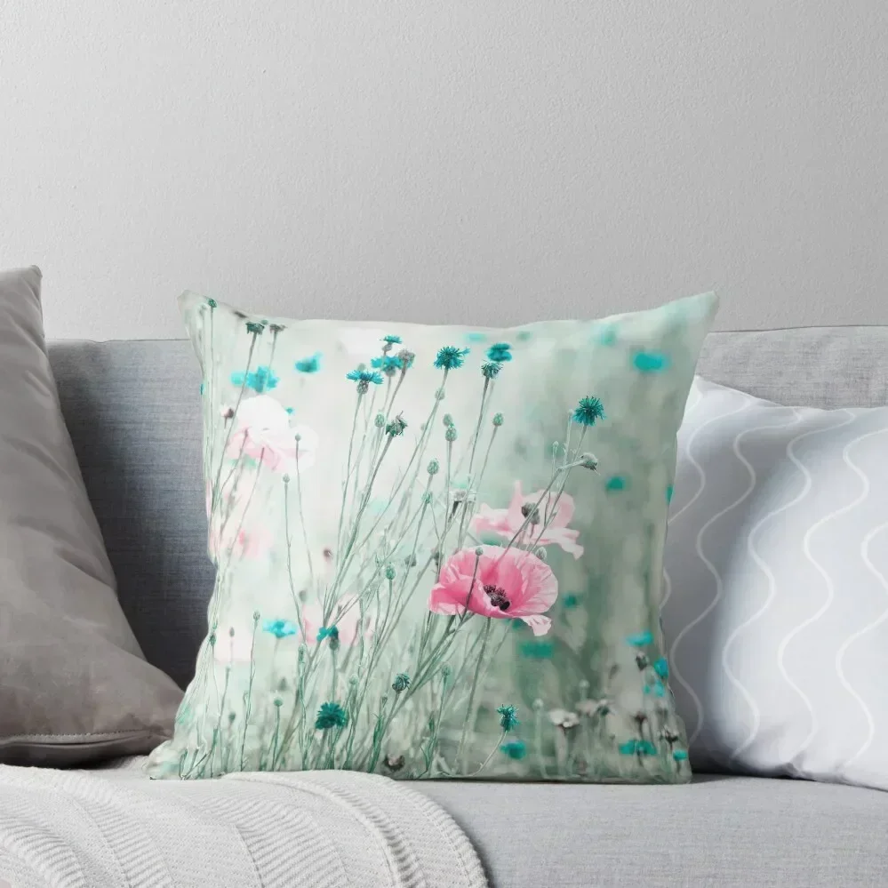 

Pink Mint Aqua Teal Turquoise Floral Nature Photography Throw Pillow Cushions For Decorative Sofa Sofa Cushions Covers pillow