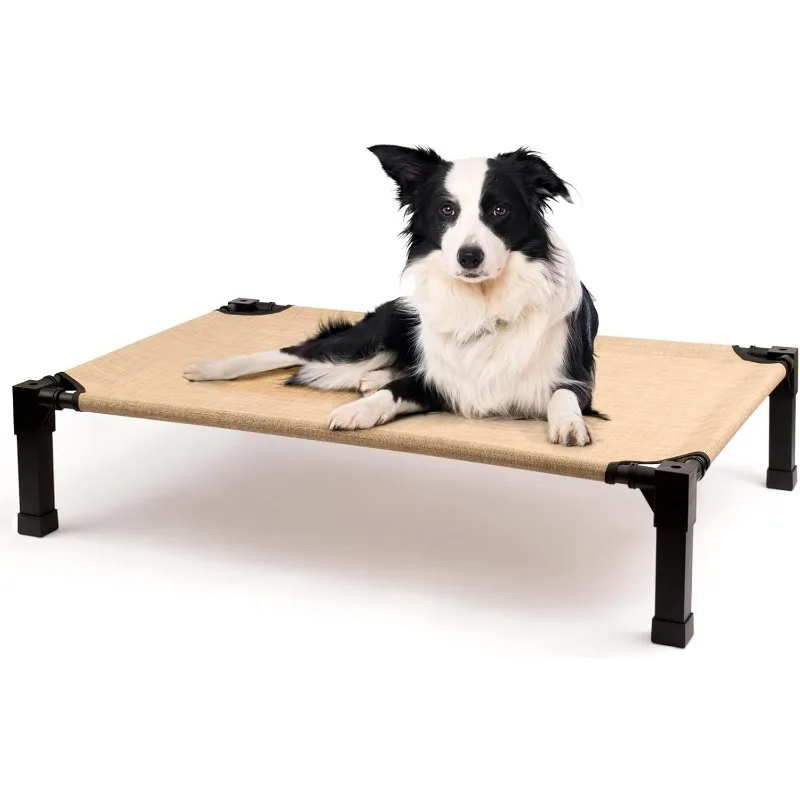 Cooling Elevated Dog Bed, Raised Dog Bed with Washable Breathable Mesh and Metal Frame, Portable Dog Cot Bed