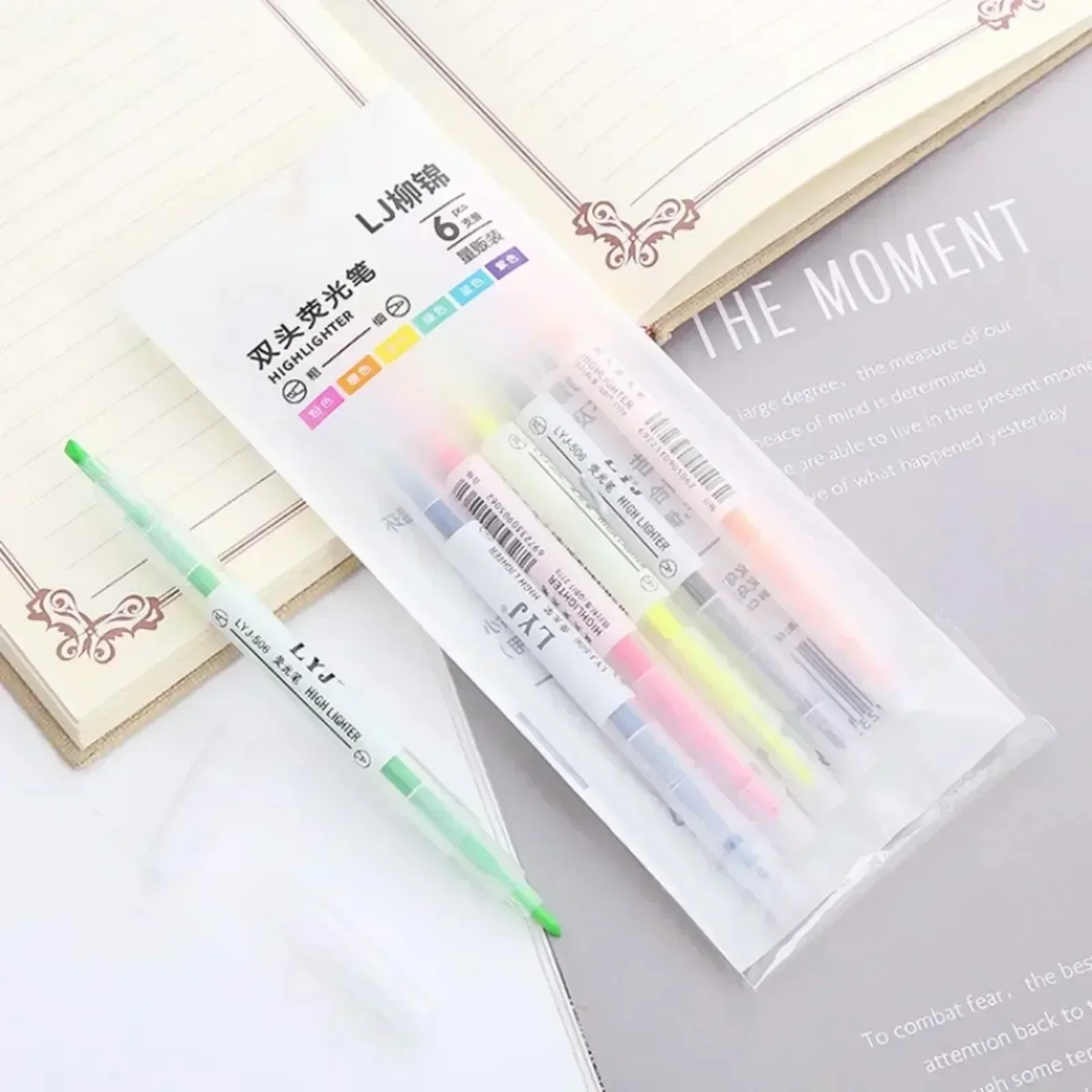 3/6pcs คู่สี Highlighter ปากกา MARKER ปากกาเรืองแสงปากกาเน้นข้อความ Double-headed เครื่องหมายพาสเทลเครื่องเขียน