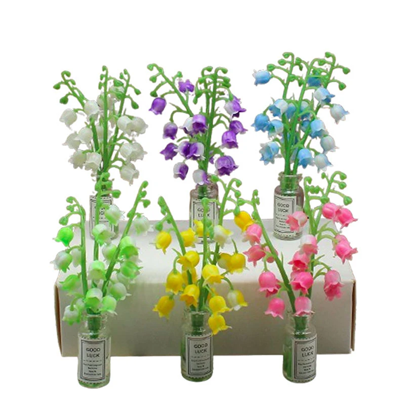 Cena de casa de bonecas modelo DIY em miniatura vaso planta Bellflower Lily Of The Valley Ornaments