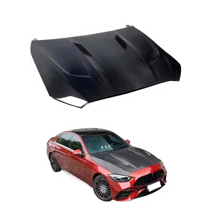 Auto Parts W206 V Style Engine Cover Real Carbon Fibre Hood for Mercedes-Benz C-Class 2021-2026