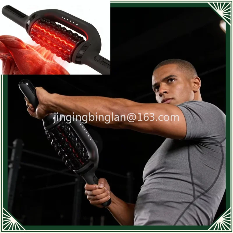 Hot-selling 6-speed fitness massage roller, gym rotating rolling muscle massage jade roller, can deeply relax muscles