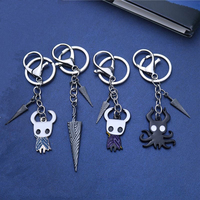 Hollow Knight Keychain with Metal Gift Box Wanderer Hornet Master Grimm Cute Enamel Pendant Car Key Chains Key Rings Jewelry
