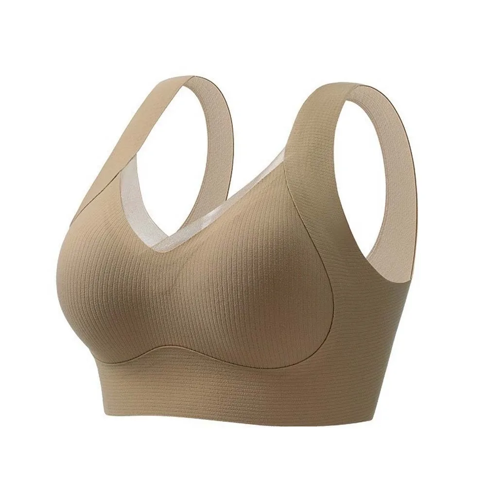 Seamless Wireless Deep V Bra Adjustable Close-fitting Brassiere for Women Shockproof Big Cup Push Up Underwear Lady Girls