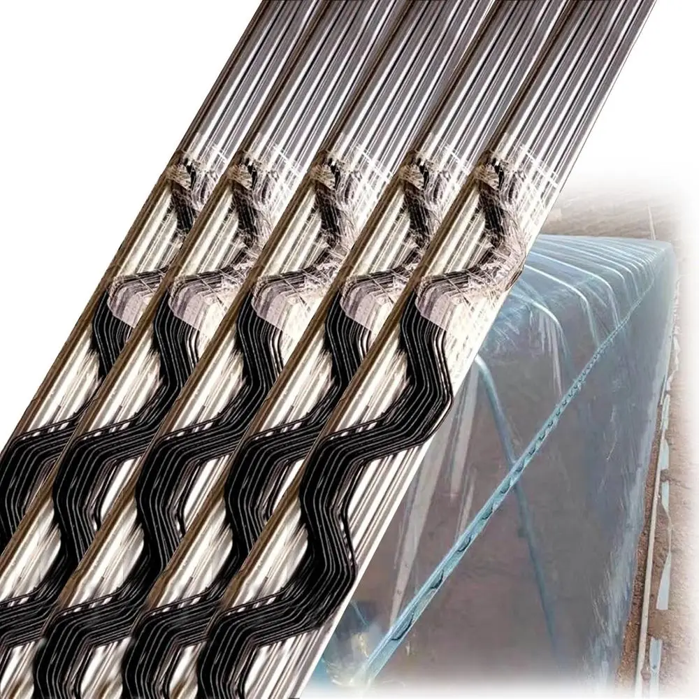 

Алюминиевые U-канальные зажимы для теплицы со стальной проволокой, пружинная проволока длиной 6,5 футов, 164 фута/50 м и фиксирующая дорожка для пластиковой пленки, идеально подходят для Flowe