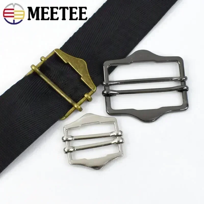 5/10Pcs Metal Tri Glide Slider Buckle 20-40mm Double Pin Clasp Bag Strap Waistcoats Apron Belt Webbing Adjuster DIY Accessories