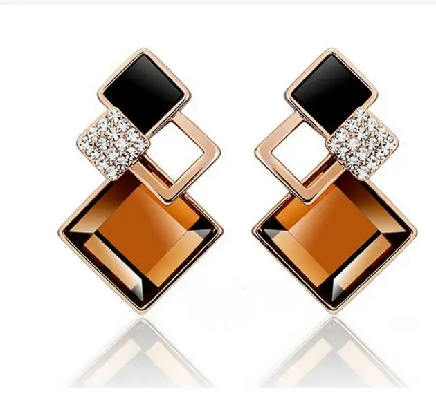 Trendy Alloy Shampee Blue Earrings Regular Geometric Shape Dangle Drop Earring Women Fashion Dangle Earrings